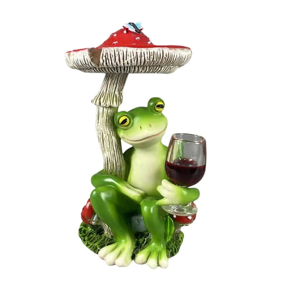 Resin Frog UFO Figurine, Elegant Desk Ornament for Home and Garden, Whimsical Alien Design, Weather Resistant Sculpture for Shelf and Tabletop Display