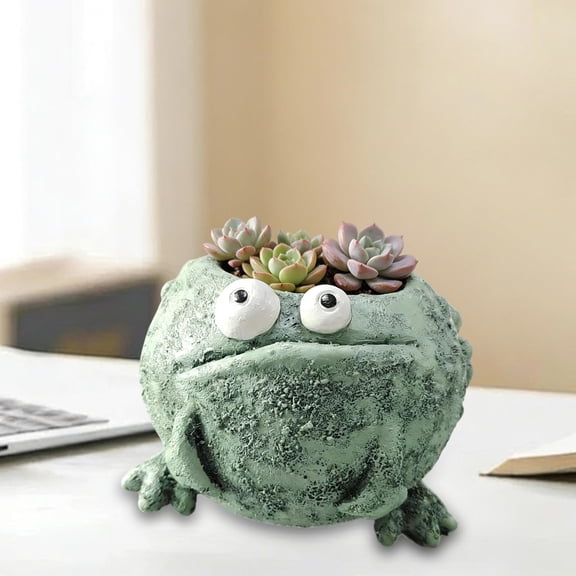 Resin Frogs Flower Pot Ornament Pot - Big and Small Eye Frog Planter,Creative & Whimsical Frog Resin Planter with Drainage Hole,for Flowers Plants,Cute Flower Pot,Suitable for Indoor Plants