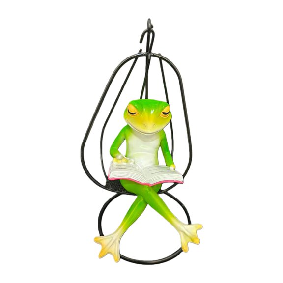 Resin Frogs Sculpture Decoration Swing Design Weather Resistant Garden Accent For Porch Tree Branch Display