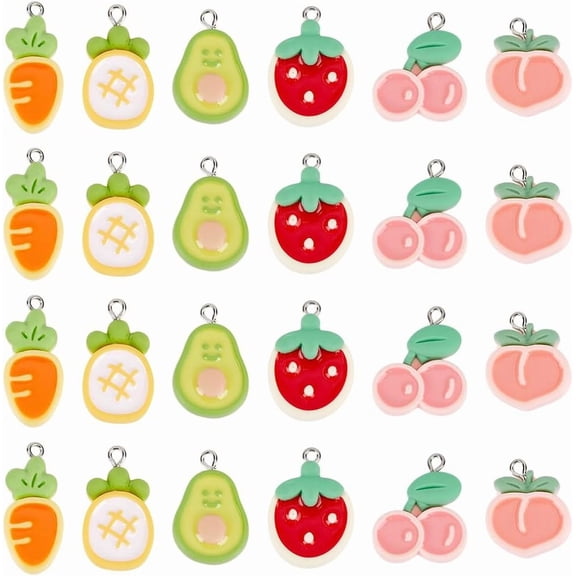 Resin Fruit Charms Cute Fruit Pendant Colorful Dangle Charms