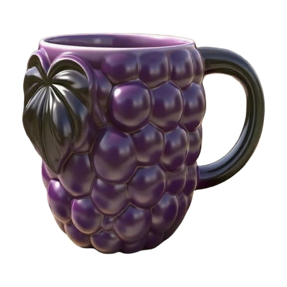 Resin Fruit Shaped Coffee Cups With Stainless Steel Liners Adorable Grape Design Drinkware For Home And Daily Use