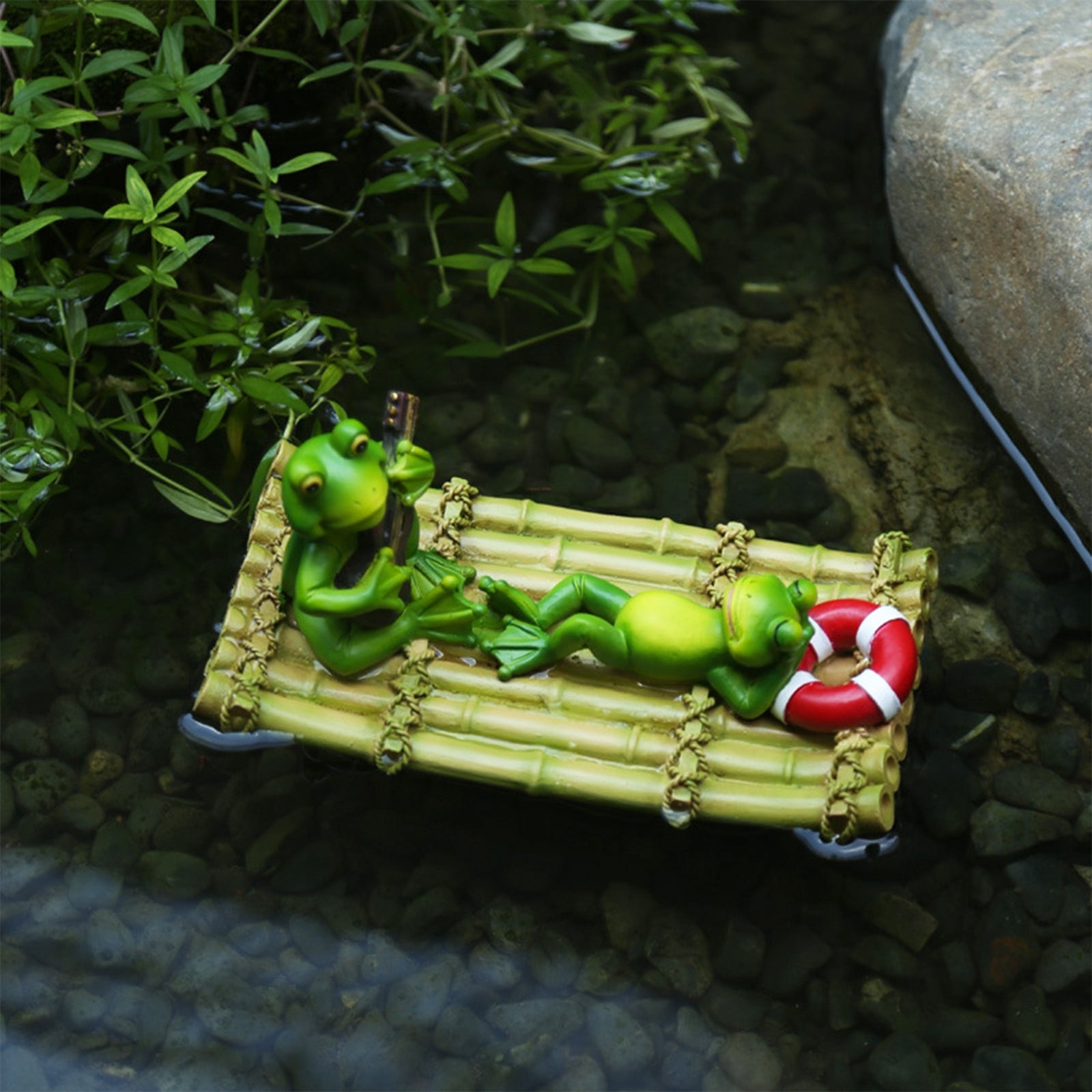 Resin Garden Animal Figurine Statue, Outdoor Floating Decor for Garden Pond Fish Tank Swimming Pool, Landscape Ornament for Patio Backyard Home Decor(C)