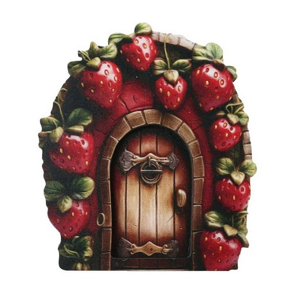 Resin Garden Miniature Floral Door, Small Wooden Decor, Hand-Painted, Weather Resistant, Indoor Outdoor Use, Creates Whimsical Garden Entrance, Ideal Gift for Garden Lovers Kids