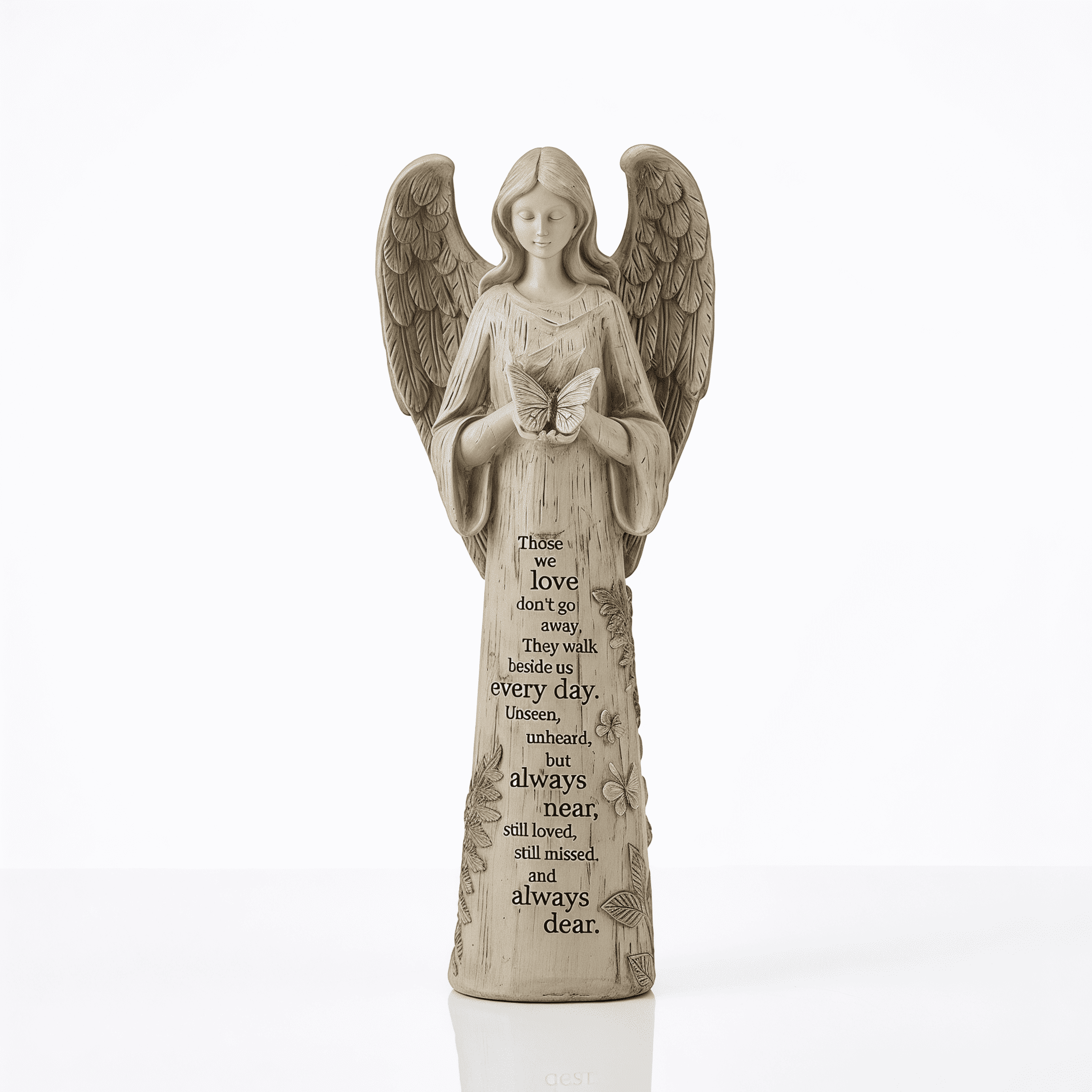 Resin Garden Statue Standing Angel with Butterfly Garden Statuary for Outdoor Garden Decor