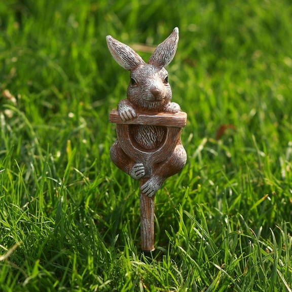 Resin Garden Statues Outdoor - Whimsical with Shovel Figurine, Polyresin Animal Sculptures for Yard, Patio Decor, All-Season Farmhouse Lawn Ornaments, Rabbit Turtle Decorations