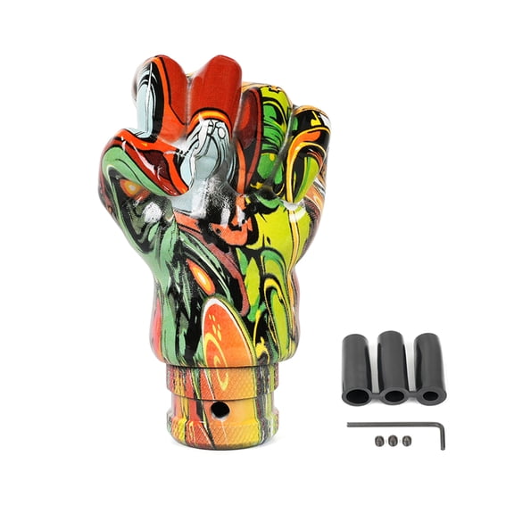 Resin Gear Knob Racing-Car Mixed Pattern Shifting Head Street Shifter Head with 8,10,12MM Adapters