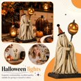 thumbnail image 1 of Resin Ghost Figurine Holding Pumpkin Lantern with Striped Hat for Indoor Tabletop Halloween Home Decoration Ornament, 1 of 7
