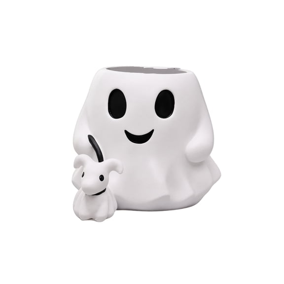Resin Ghost Planter, Halloween Candy Bowl and Plant Pot, White Ghost Figurine Home Decor, Halloween Decorations Indoor Outdoor, Ghost Decor for Porch