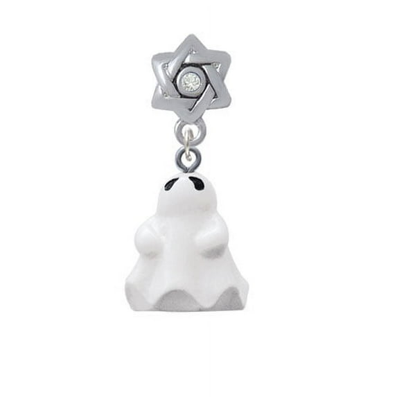 Resin Ghost - Star of David with Clear Crystal Charm Bead