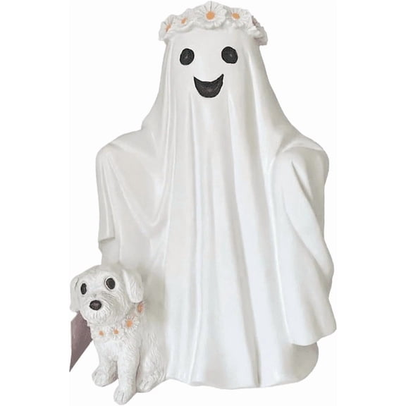 Resin Ghost Walking Dog Halloween Tabletop Decor Figurine