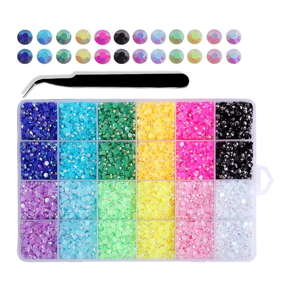 Resin Glitter 3D Rhinestones AB Flat Back Shiny Stones Nail Art Decoration Mixed Pack Nail Gems Crystal Strass Accessory