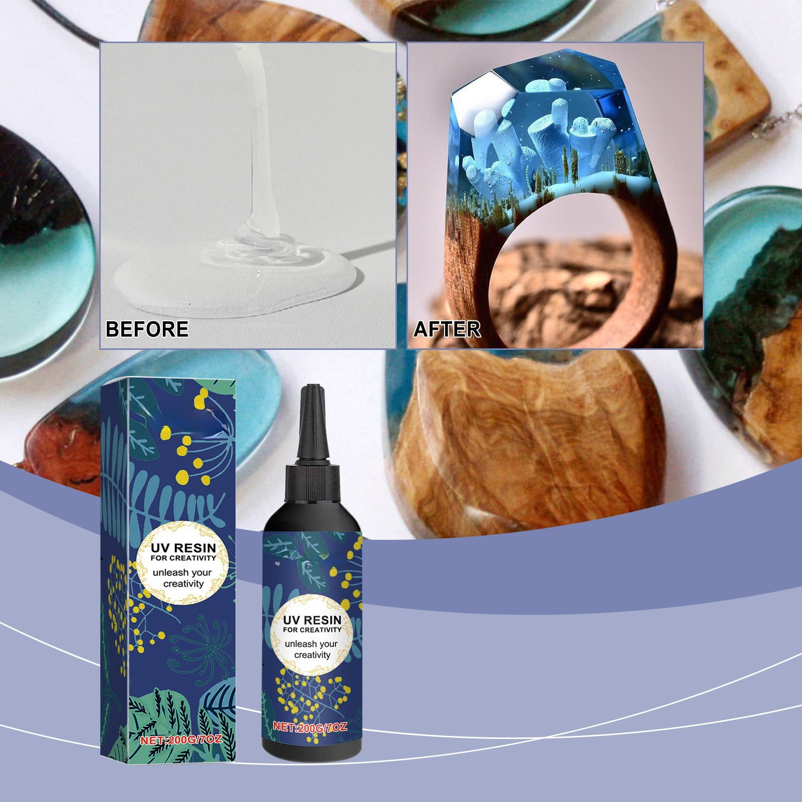 Resin Glue DIY Crafts Highly Transparent Quick Drying Glue200ml Car