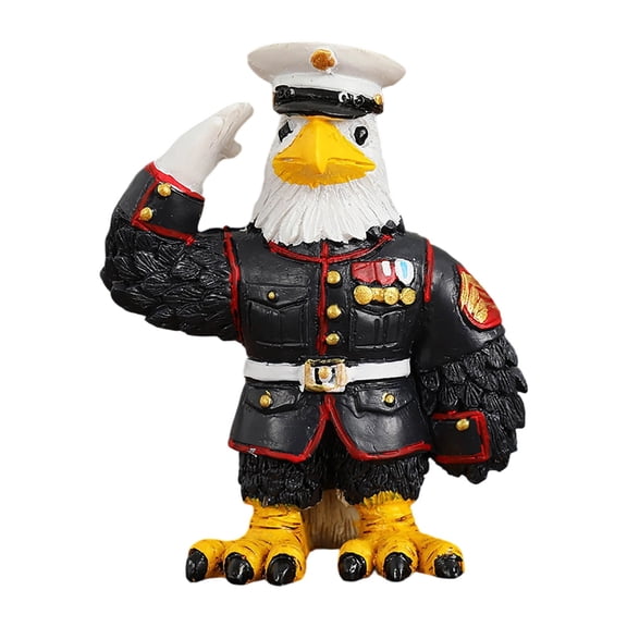 Resin Figurines Gifts for Men Decorations for Home Living Room Shelf Decor(Eagle Officer)