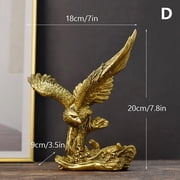 Resin Golden Eagle Statue Art Animal Model Collection Ornament Home Office Desktop Feng Shui Decoration Figurines