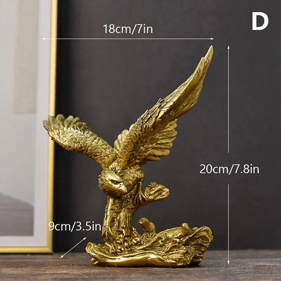 Resin Golden Eagle Statue Art Animal Model Collection Ornament Home Office Desktop Feng Shui Decoration Figurines