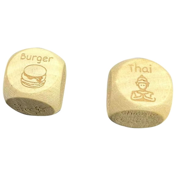 Resin Gourmet Decision Making Dice 12 Kinds of Food Dice Novelty Ornament Decoration Crafts Interesting and Dice(2Pc)
