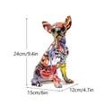 thumbnail image 1 of Resin Graffiti Chihuahua Dog Sculpture Animal Statue Pop Art Modern Objects Home Living Room Shelf Decoration Items Rack, 1 of 7