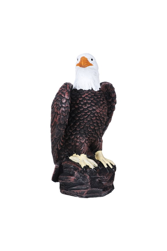 Resin Great Eagle Ornament Sculpture Garden Decoration Bald Eagle Statue, Majestic American Indoor Outdoor American Office, Courtyard Decoration Black