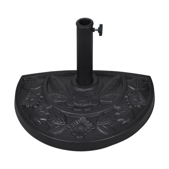 Resin Half Round Parasol Base Black