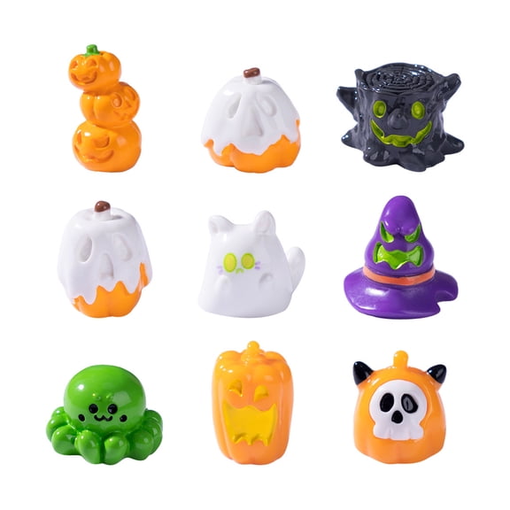Resin Halloween Figurines: Pumpkins, Spiders Statues for Garden, Party Tabletop Home Decors