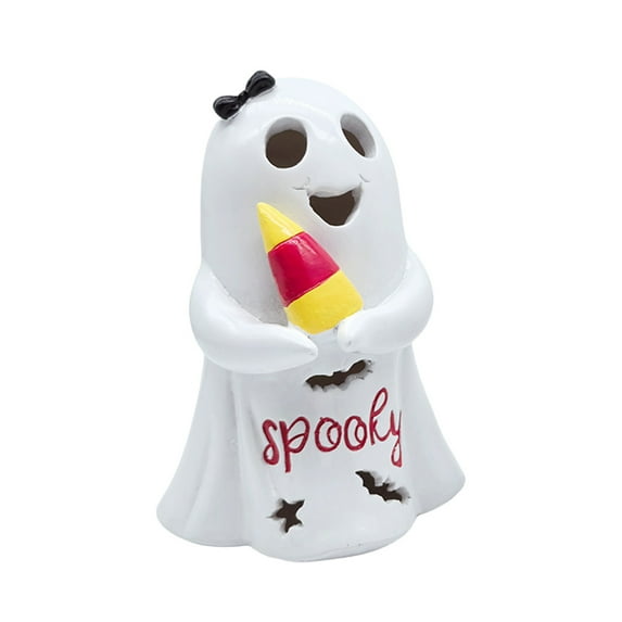 Resin Halloween Ghost Figurines Cute Halloween Decorations Indoor Small Ghosts Statue Table Centerpieces for Holiday Tiered Tray Decor Mantel Kitchen Home Party Supplies