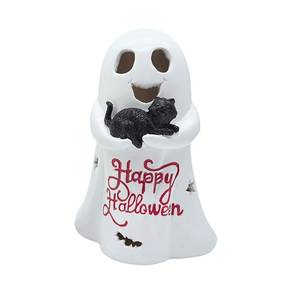 Resin Halloween Ghost Figurines Cute Halloween Decorations Indoor Small Ghosts Statue Table Centerpieces for Holiday Tiered Tray Decor Mantel Kitchen Home Party Supplies