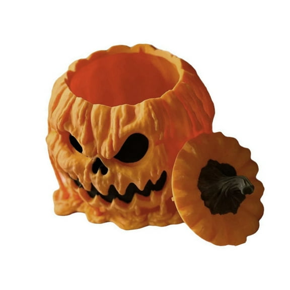 Resin Halloween Pumpkin Candy Bowl with Lid, Bowl, Decoration or Box