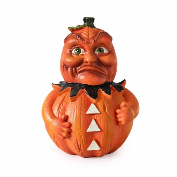 Resin Halloween Pumpkin Ornament, Human Face Spooky Pumpkin Figurine, Gothic Tabletop Holiday Decor, 5 Style Creepy Pumpkin Statue For Home Mantel Party Layout, 3.14x4.52 in