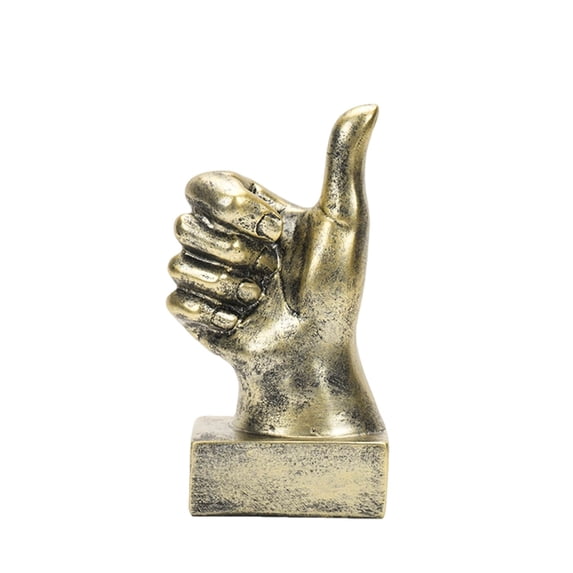 Resin Hand Gesture Statue Silver Gold Finish Modern Desk Figurine Unique Finger Sculpture Table Decor Ornament