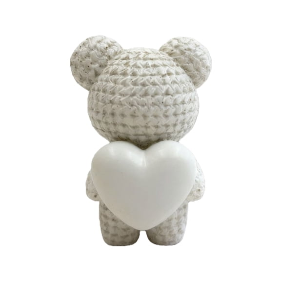 Resin Heart Bear Figurine for Home Decorating User Friendly Easy to Clean Surfaces Suitable for Living Space or Bedroom