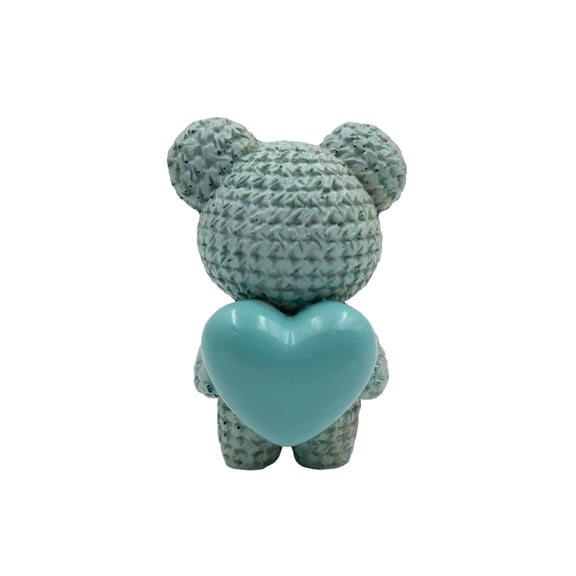 Resin Heart Shaped Bear Figurine, Cute Desktop & Bedroom Decor, Collectible Gift, Home Office Ornament
