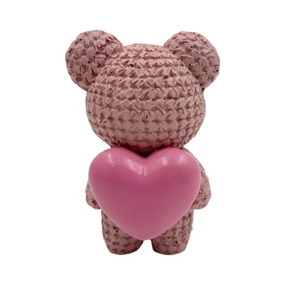 Resin Heart Teddy Bear Figurine, Cute Teddy Decor, Couples Youngsters Home Desk Romantic Gift for Anniversary, Sweet Keepsake Ornament