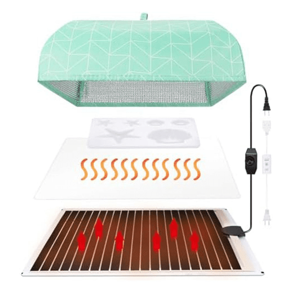 Resin Heating Pad, Mold Pad Kit, Silicone with Timer Cover, Suitable for Beginners US Pl ywm58