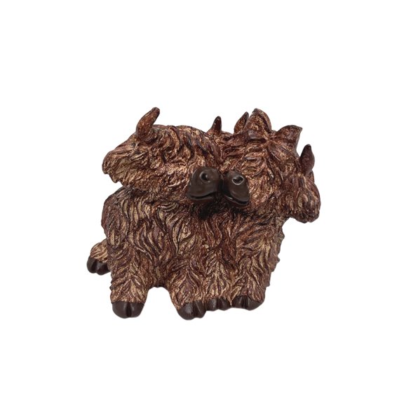 Resin Highland Cow Figurine Whimsical Home Decor Accent For Tabletop Shelf Display And Festive Atmosphere Creation