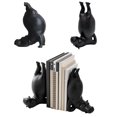 thumbnail image 1 of Resin Hippopotamus Bookends Set - 1Set Black Yoga Animal Handstand Desktop Shelf Decor Home Gift, 1 of 8