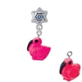 thumbnail image 1 of Resin Hot Pink Flamingo - Star of David with Blue Crystal Charm Bead, 1 of 1