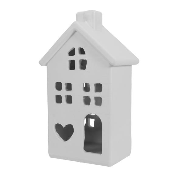 Resin House Shape Decorative Figurine For Shelf Tabletop Display Home Accent Decor 4.53X3.15X7.87Inch