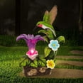 thumbnail image 1 of Resin Hummingbird Solar Light with Flower Garden Decorations,Waterproof Statues and Figurines Light Garden Art for Patio Lawn Yard Decorations (Resin Hummingbird Solar1), 1 of 8