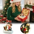 thumbnail image 1 of Resin Illuminated Desktop Ornament Featuring Festive Snowmen and Children in Warm Seasonal Scene, 1 of 5