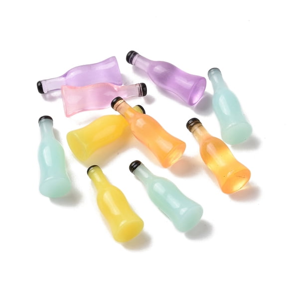 Resin Imitation Corktail Bottles Mini Beverage Bottle for Home Display Decorations Dollhouses Mixed Color 28x10mm DIY