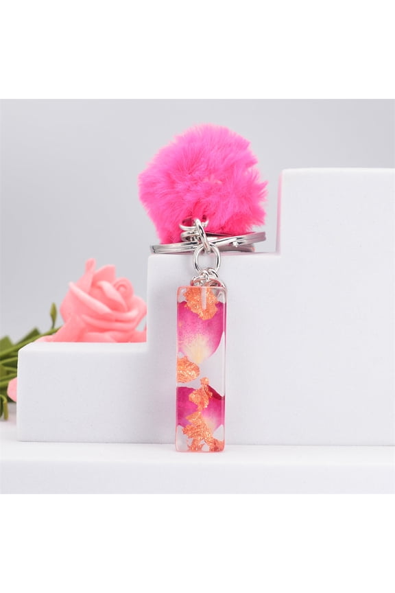 Resin Initial Keychain for Women and Girls Bag Pendants A to Z English Alphabet Letter Keyrings with Drip Glue Korean
