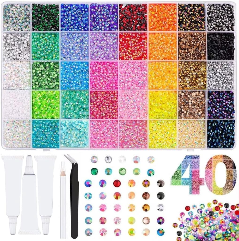 Resin Jelly Rhinestones Kit for Bedazzling, 3 Pcs Adhesive & Tools, Multicolor Assorted Shapes for Clothing, Crafts, DIY Jewelry Making