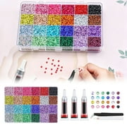 Resin Jelly Rhinestones Set for Bedazzling Multicolor Flatback Gems for Diamond Art Bedazzler Kit with 3 Pcs Jewelry Glue1 Pcs tweezers1 Pcs Pickup Pen for Nail Art Crafting Book Makeup (24000Pcs)