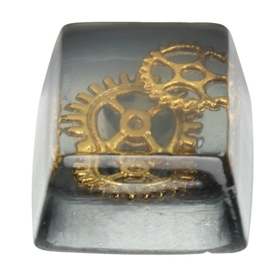 Resin Keycap HandMade CorrosionResistant Universal Mechanical Keyboard Accessories(Black Gear )