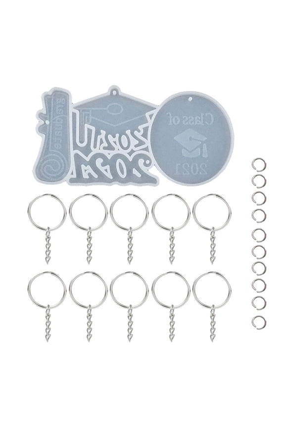 Resin Keychain Molds 2021 Graduation Cap Decorations Pendant Silicone Mold for DIY Graduation Gift Jewelry Crafts