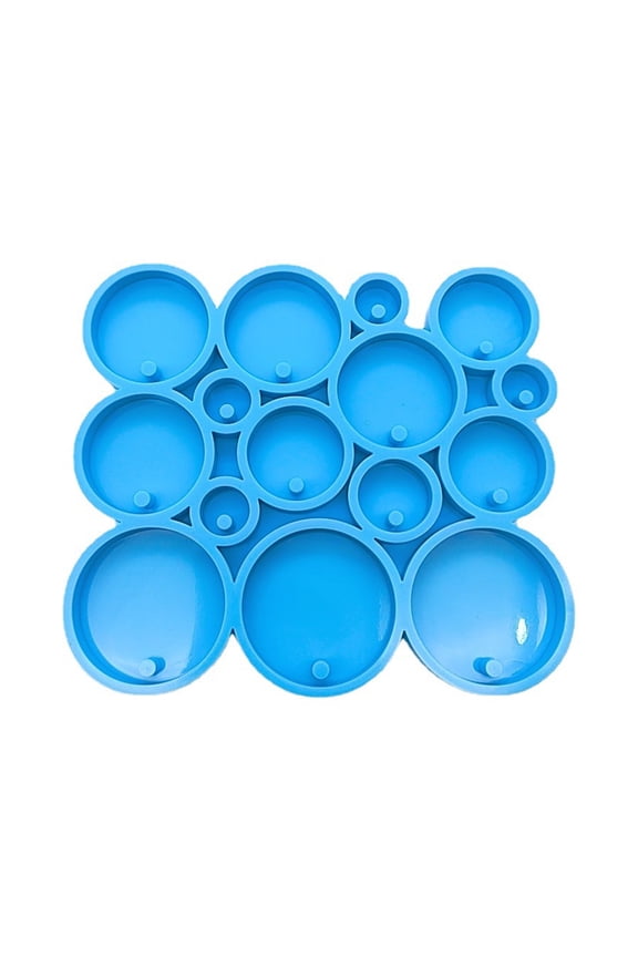 Resin Keychain Molds Round Silicone Keychain Mold Epoxy Resin Casting Molds with Hole Keychain