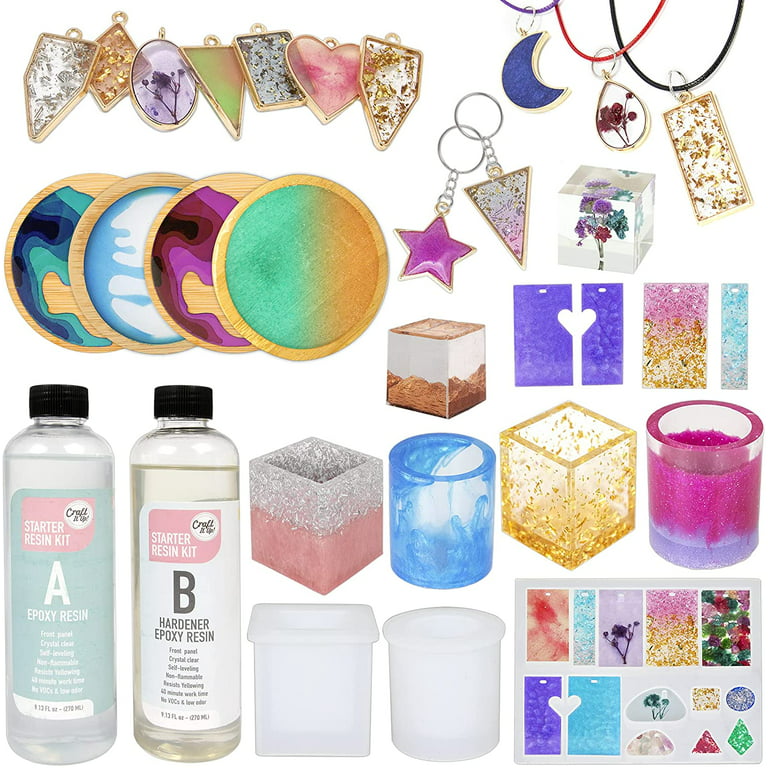 Resin Kit by Craft It Up! - Complete Starter Jewelry Making Resin Kit for  Beginners - All Inclusive Craft Resin Starter Kit - Epoxy Resin Kit with