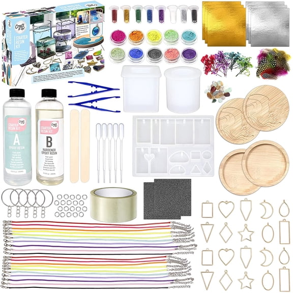Craft It Up! Resin Kit by Creative Kids - Complete Starter Jewelry Making Resin Kit for Beginners - All Inclusive Epoxy Resin Kit with Molds, Charms, Multicolor Dyes & Dry Flowers Included - Gift Set