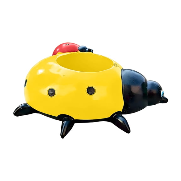 Resin Ladybug Planter Pot for Garden Lawn Outdoor Indoor Use Decorative Animal Shaped Flowerpot for Home Office Desk Patio Display