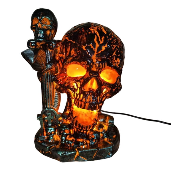Resin Lava Gothic Lamp - Halloween Decorative Night Lamp USB Powered for Study Home Decoration